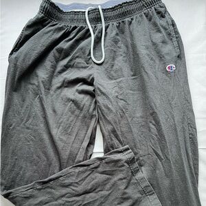 Champion Lounge Black Sweatpants with White Drawstring